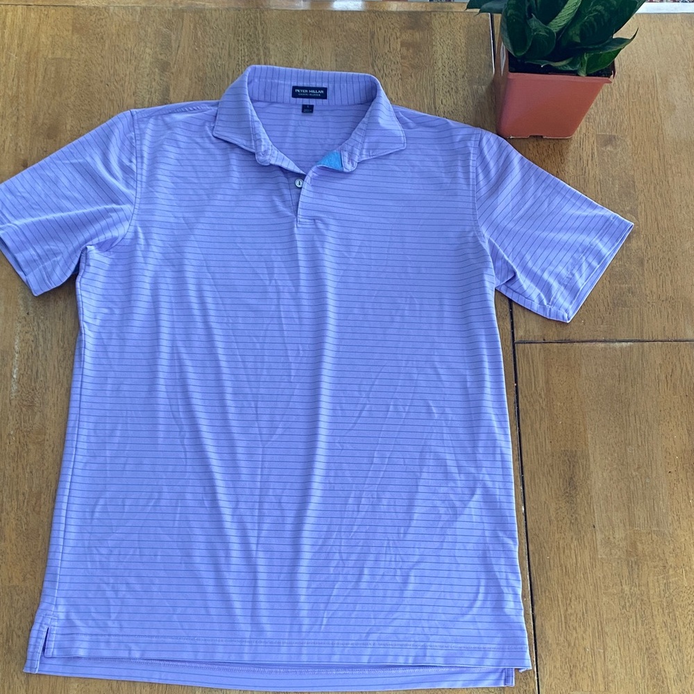 Peter Millar Lavender Striped Polo Shirt